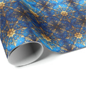 Blue Decorative Holiday Wrapping Paper Geschenkpapier (Rolleneckpunkt)
