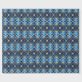 Blue Decorative Holiday Wrapping Paper Geschenkpapier (Flach)