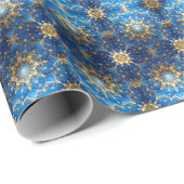 Blue Decorative Holiday Wrapping Paper Geschenkpapier (Rolleneckpunkt)