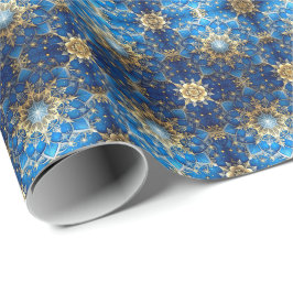 Blue Decorative Holiday Wrapping Paper Geschenkpapier