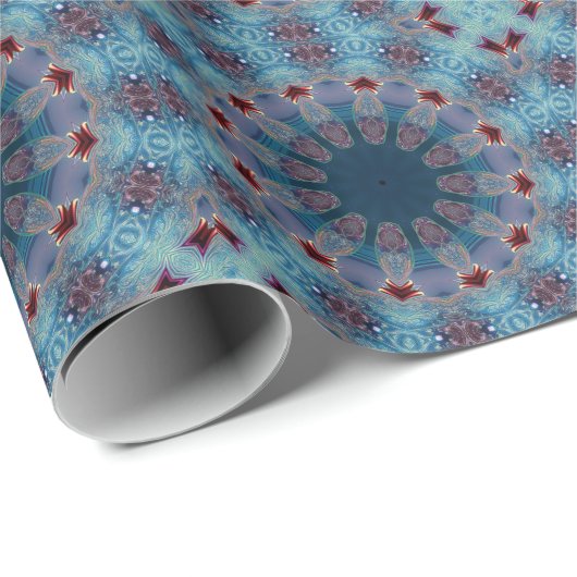 Blue Decorative Holiday Wrapping Paper Geschenkpapier (Rolleneckpunkt)