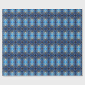 Blue Decorative Holiday Wrapping Paper Geschenkpapier (Flach)