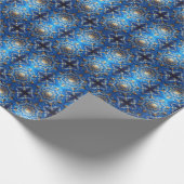 Blue Decorative Holiday Wrapping Paper Geschenkpapier (Ecke)