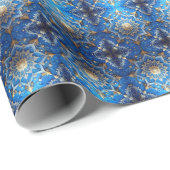 Blue Decorative Holiday Wrapping Paper Geschenkpapier (Rolleneckpunkt)