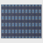 Blue Decorative Holiday Wrapping Paper Geschenkpapier (Flach)