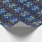 Blue Decorative Holiday Wrapping Paper Geschenkpapier (Ecke)