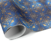 Blue Decorative Holiday Wrapping Paper Geschenkpapier (Rolleneckpunkt)