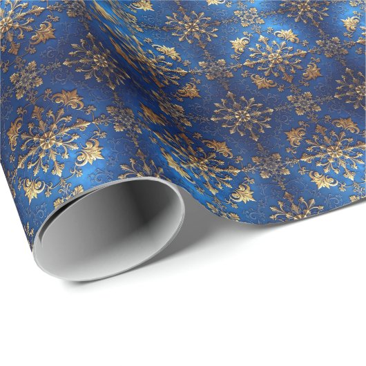 Blue Decorative Holiday Wrapping Paper Geschenkpapier (Rolleneckpunkt)