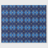 Blue Decorative Holiday Wrapping Paper Geschenkpapier (Flach)