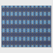 Blue Decorative Holiday Wrapping Paper Geschenkpapier (Flach)