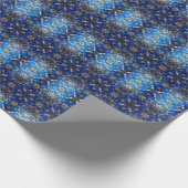 Blue Decorative Holiday Wrapping Paper Geschenkpapier (Ecke)