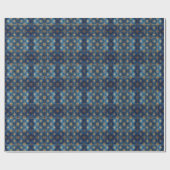Blue Decorative Holiday Wrapping Paper Geschenkpapier (Flach)
