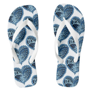 Blue Decorative Liebe Herz Badesandalen