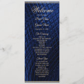 Blue Decorative Modern Wedding Program Programm (Vorderseite)