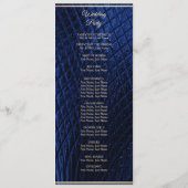 Blue Decorative Modern Wedding Program Programm (Rückseite)