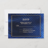 Blue Decorative Moderne Abstrakte Hochzeitskarte RSVP Karte (Vorderseite)