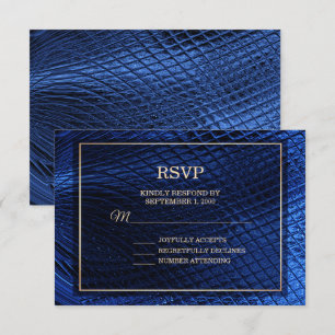 Blue Decorative Moderne Abstrakte Hochzeitskarte RSVP Karte