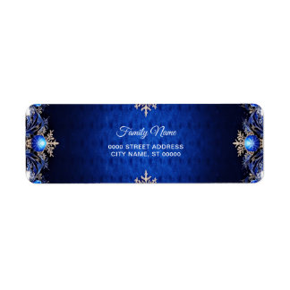 Blue Decorative Rücksendeadresse