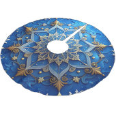 Blue Decorative Tree Skirt Polyester Weihnachtsbaumdecke (Schrägansicht)
