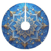 Blue Decorative Tree Skirt Polyester Weihnachtsbaumdecke (Vorderseite)