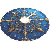 Blue Decorative Tree Skirt Polyester Weihnachtsbaumdecke (Schrägansicht)