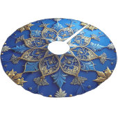 Blue Decorative Tree Skirt Polyester Weihnachtsbaumdecke (Schrägansicht)