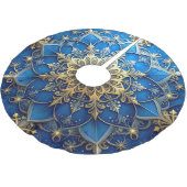Blue Decorative Tree Skirt Polyester Weihnachtsbaumdecke (Schrägansicht)