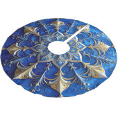 Blue Decorative Tree Skirt Polyester Weihnachtsbaumdecke (Schrägansicht)