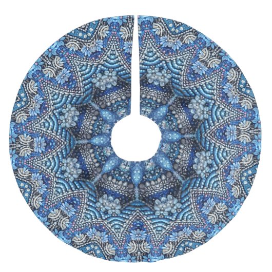 Blue Decorative Weihnachtsbaumrock Polyester Weihnachtsbaumdecke (Vorderseite)