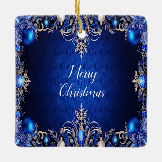 Blue Decorative Weihnachtsfeiertage Ornament (Vorderseite)