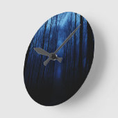 Blue Deep Forest Runde Wanduhr (Winkel)