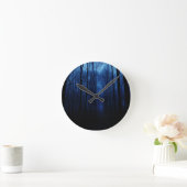 Blue Deep Forest Runde Wanduhr (Zuhause)