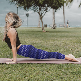 Blue Deep Lila Trippy Stripes Cool Psychedelic Leggings