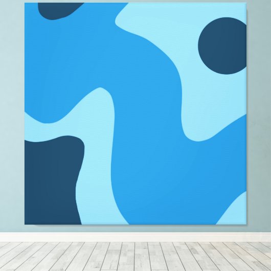 Blue Deep Water Abstract Design Leinwand Mitte Jah (Insitu (Holzboden))