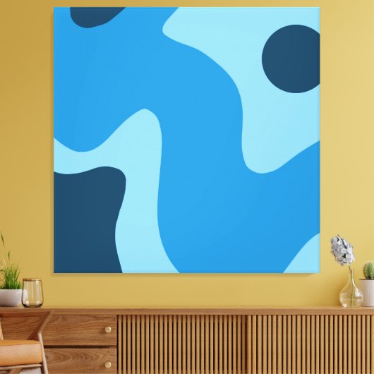 Blue Deep Water Abstract Design Leinwand Mitte Jah (Insitu (Wohnzimmer))