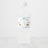 Blue Deer Baby Dusche Wasserflaschen Etiketten (Vorderseite)