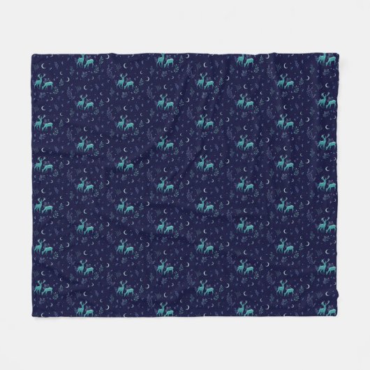 Blue Deer Fleece Blanket (Vorderseite (Horizontal))