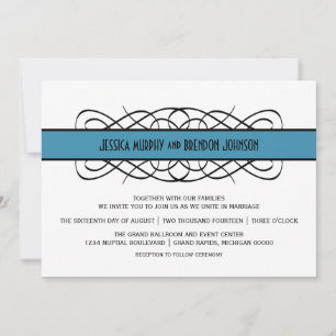 Blue Deko Blüh Wedding Invite Einladung