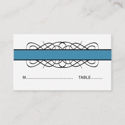 Blue Deko Blühe Platzkarte (Vorderseite)