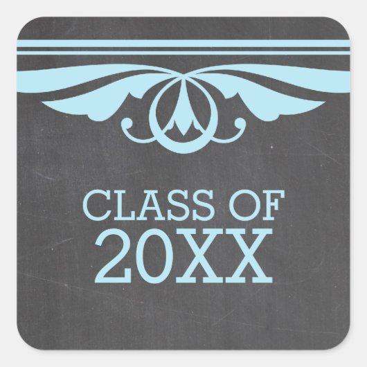 Blue Deko Chalkboard Abschluss Stickers (Vorderseite)