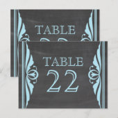 Blue Deko Chalkboard Tischnummer Postkarte (Vorne/Hinten)