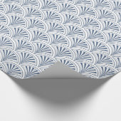 Blue Deko Fans Pattern Geschenkpapier (Ecke)
