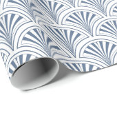 Blue Deko Fans Pattern Geschenkpapier (Rolleneckpunkt)