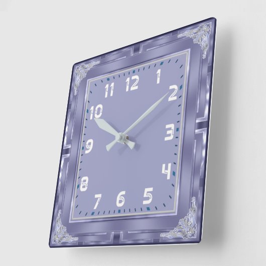 Blue Deko Quadratische Wanduhr (Winkel)