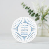 Blue Deko Retro Save the Date einladen Einladung (Stehend Vorderseite)