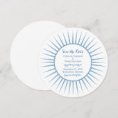 Blue Deko Retro Save the Date einladen Einladung (Vorne/Hinten)