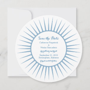 Blue Deko Retro Save the Date einladen Einladung