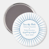 Blue Deko Retro Speichern Sie das Datumsfenster Magnet (Vorderseite/Rückseite)