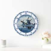 Blue Delft Blue Windmill Große Wanduhr (Zuhause)