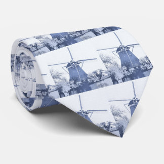 Blue Delft Dutch Windmill Krawatte